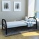 Karnak Single Metal Steel Bed With Medicated Mattress Dimension 90x190 Centimeters (Black)