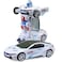 Blossom Deform Robot Sports Car Toy with Convertible Robot with Lights, Music &amp; Bump &amp; Go Function for Kids, White (Image May Vary)