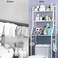 Toilet Storage Rack,3 Tier Over Commode Shelving,Metal Toilet Cabinet Shelving Kitchen Bathroom Space Saver Shelf Organizer(white)