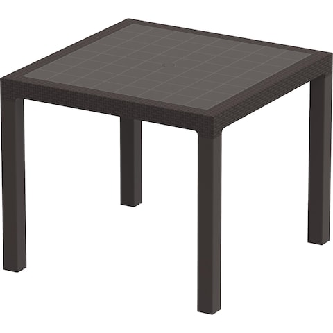 Buy Cosmoplast Rattan Dining Table Dark Brown 90cm in UAE