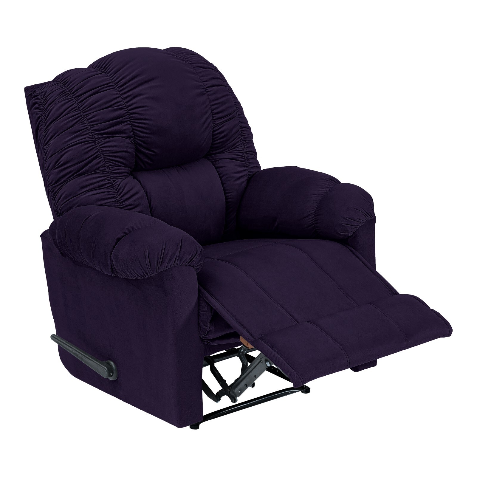 Buy In House Velvet Rocking & Rotating Recliner Chair - Dark Purple ...