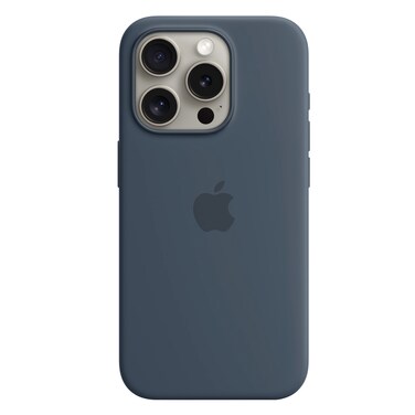 أبل - جراب ماج سيف سيليكون لهاتف آيفون 15، أزرق عاصف