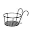 2-Piece Hanging Railing Planter Basket Black