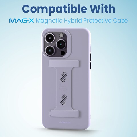 Remson Mag-X Phone Grip Strap with Magnetic Phone Kickstand (Purple)