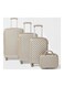 Partner 4-Piece Textured Checkered Luggage Trolley Set, Champagne