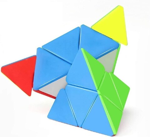 Fiddlys Pyramid Super Speed Sticker-Less Triangle Puzzle Cube, 3X3