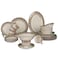 XIANGYU Dinner Set Porcelain Gold, 32pcs tea set; (12)pcs tea cup/saucer, (6) 10'5 flat plate, (6) 7'5 flat plate, (6) 6' salad bowl, (1) 6' salad bowl, (1) 14' oval plate. New Ceramic Bone China, The