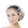 Doreen 100Pcs Disposable Elastic Plastic Shower Caps Bath Hair Cap for Spa,Home Use,Hotel and Hair Salon（Transparent）