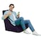 In House Harvey Velvet Bean Bag Chair - Small - Dark Purple