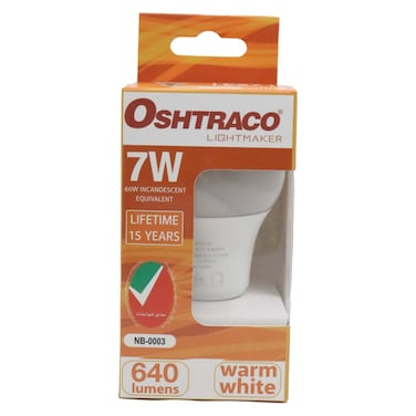 Oshtraco 7W LED Bulb E27 Warm White