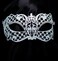 Party Magic- White Metal Mask With Diamonds And Ribbon< >unisex< >Black/White< >