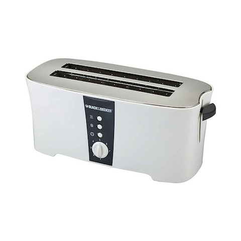 Black + Decker Cool Touch Toaster 4 Slices 1350 Watt - White - ET124