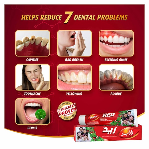 Dabur Red Ayurvedic Toothpaste for Strong Teeth and Gums - 100 gram