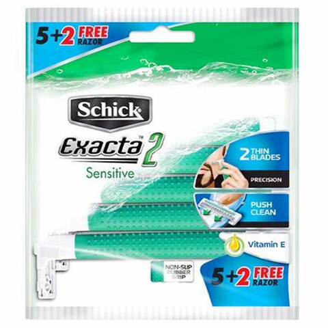 Buy Schick Exacta Sensitive 2 Thin Blades Razors 5 + 2Free in Kuwait