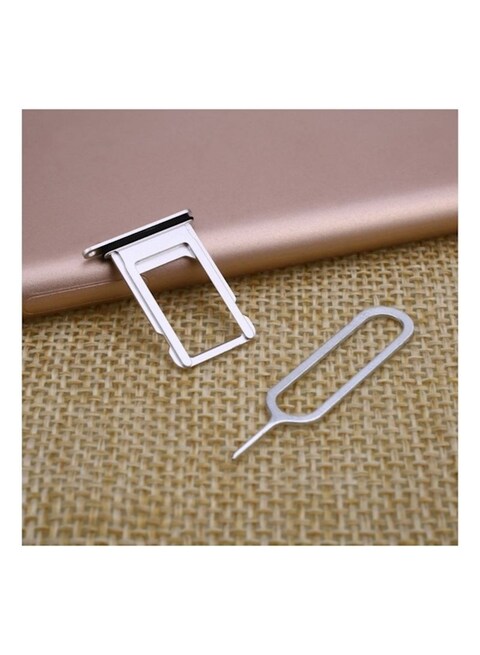 Generic Mobile Phone Sim Card Tray With Ring Eject Pin Key For Iphone 7 Silver