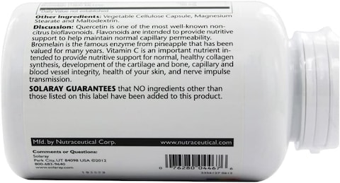 Solaray Qbc Plex Non-Citrus 120 Vegetarian Capsules