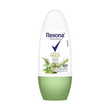 Rexona Women Antiperspirant Deodorant Roll On, 72 hour sweat &amp; odor protection*, Bamboo &amp; Aloe, with MotionSense technology, 50ml