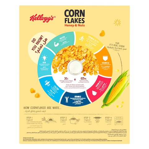 Kellogg&#39;s Honey And Nuts Corn Flakes Cereals 375g