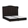 In House Shumt Linen Bed Frame - Single - 200x120cm - Dark Brown