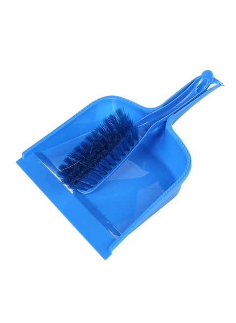 Buy Goldedge - Dust Pan And Hand Brush Blue 30 Centimeter in UAE