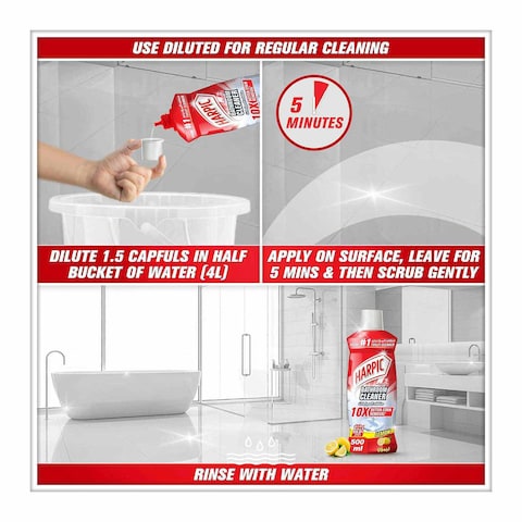 Harpic Bathroom Cleaner, Lemon - 500 ml
