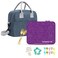 Eazy Kids 6 &amp; 4 Convertible Bento Lunch Box w/ Lunch Bag and Spoon Fork Set - Glitter Purple
