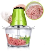 Buy Food Chopper Electric Meat Grinder Machine Free Glass Bowl Grinder for Meat Vegetables Fruits and Nuts Chopper in UAE