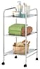 Zenments, 3-Tier Metal Shelf Trolley, Chrome, 32Wx36.5Dx71H cm, HTC-ZEN-263