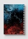 Lowha Spiral Notebook With 60 Sheets And Hard Paper Covers With Blue &amp; Red Liquid Texture Design, For Jotting Notes And Reminders, For Work, University, School
