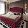 In House Serin Velvet Bed Frame - Queen - 200x140 cm - Burgundy