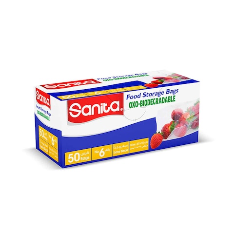 Buy Sanita  Food Storage Bags Biodegradable #6 50 Bags in Saudi Arabia