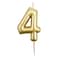 Metallic Numerical Candle Gold #4