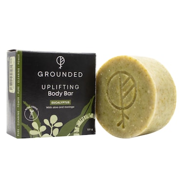Grounded Eucalyptus Aloe And Moringa Body Soap Bar 150g Yellow