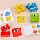 Wooden Face Changing Cube Game Expressions Matching Puzzle Building Blocks Educational Montessori Toys Brain Teasers Emoji Building Cubes Family Board Games for Kid Ages 3 Year and Up