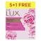 Lux Soap Glowing Skin Rose Flower, French Rose And Almond Oil 120g x5 +1