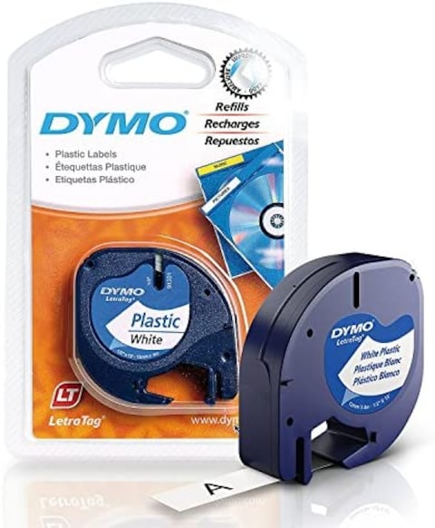 Dymo LetraTag Tape Plastic 91201 12mm x 4m