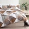 Luna Home-King Size 6 pieces bedding set , Simply geometric print, brown with grey.