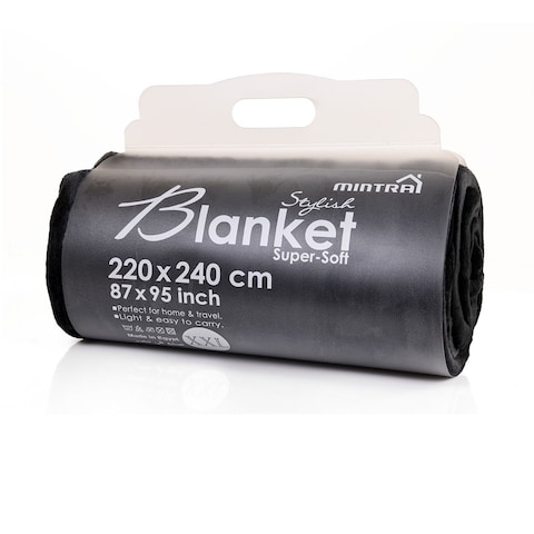 Mintra Microfiber Blanket, 220x240 cm - Black