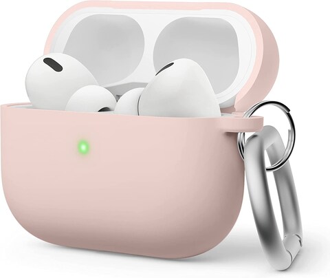 Elago Liquid Hybrid Hang designed for Airpods Pro 2nd Gen (2022) case cover with Carabiner - Pink