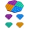 Push Pop Bubble Sensory Fidget Toy Autism Special Needs Stress Reliever Toys Silicone Squeeze Sensory Toy For Kids Adults (4Pcs Multicolour Diamond)