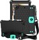 Remson Apple iPad 10.2 (2019-7th Generation / 2020-8th Generation) Honeycomb Stand Handle Shockproof Drop Protection With Shoulder Strap Back Case Cover (Black/Aqua)