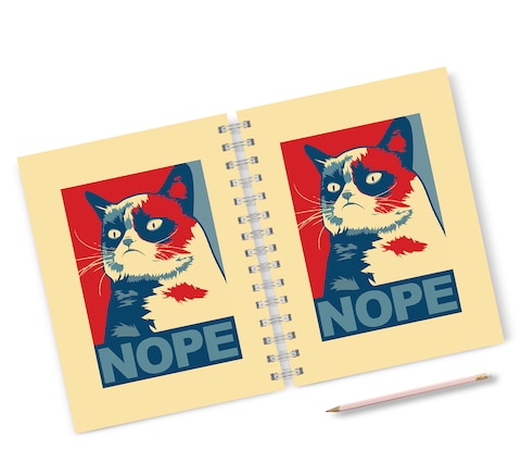 Loud Universe Hardcover Notebook Nope Cat Hope Poster Meme Cat Meme Case Spiral Notebook with Premium High Quality Paper A5 Size