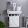 Bathroom Shelf Holder With Hook White/Grey