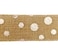 Jute Burlap Ribbon Beige with Gold Polka Dots Print 5M Roll