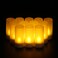 Decdeal - 12pcs/set Rechargeable LED Flickering Flameless Candles Tealight Candles Lights with Frosted Cups Charging Base Yellow Light AC100-240V