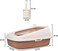 Cat litter box with scoop, Semi-enclosed cat litter basin high fenced and detachable cat toilet, Anti-splashing, Easy to clean prevent sand leakage and reduce bacteria (Chocolate Color) 44 cm L