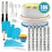 Decdeal - 106Pcs Cake Decorating Supplies Kit Baking Fondant Tool Set Turntable Piping Bag Tip Pen Spatula DIY Cake Cupcake Decorating Icing Tool Set