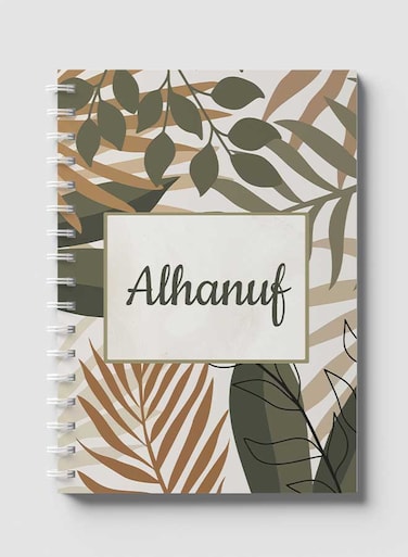 Lowha Spiral Notebook With 60 Sheets And Hard Paper Covers With English Name Alhanuf Design, For Jotting Notes And Reminders, For Work, University, School