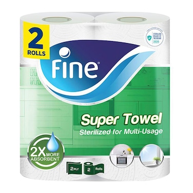 Fine Super Sterilized 2 Ply Paper Towel White 55 Pieces