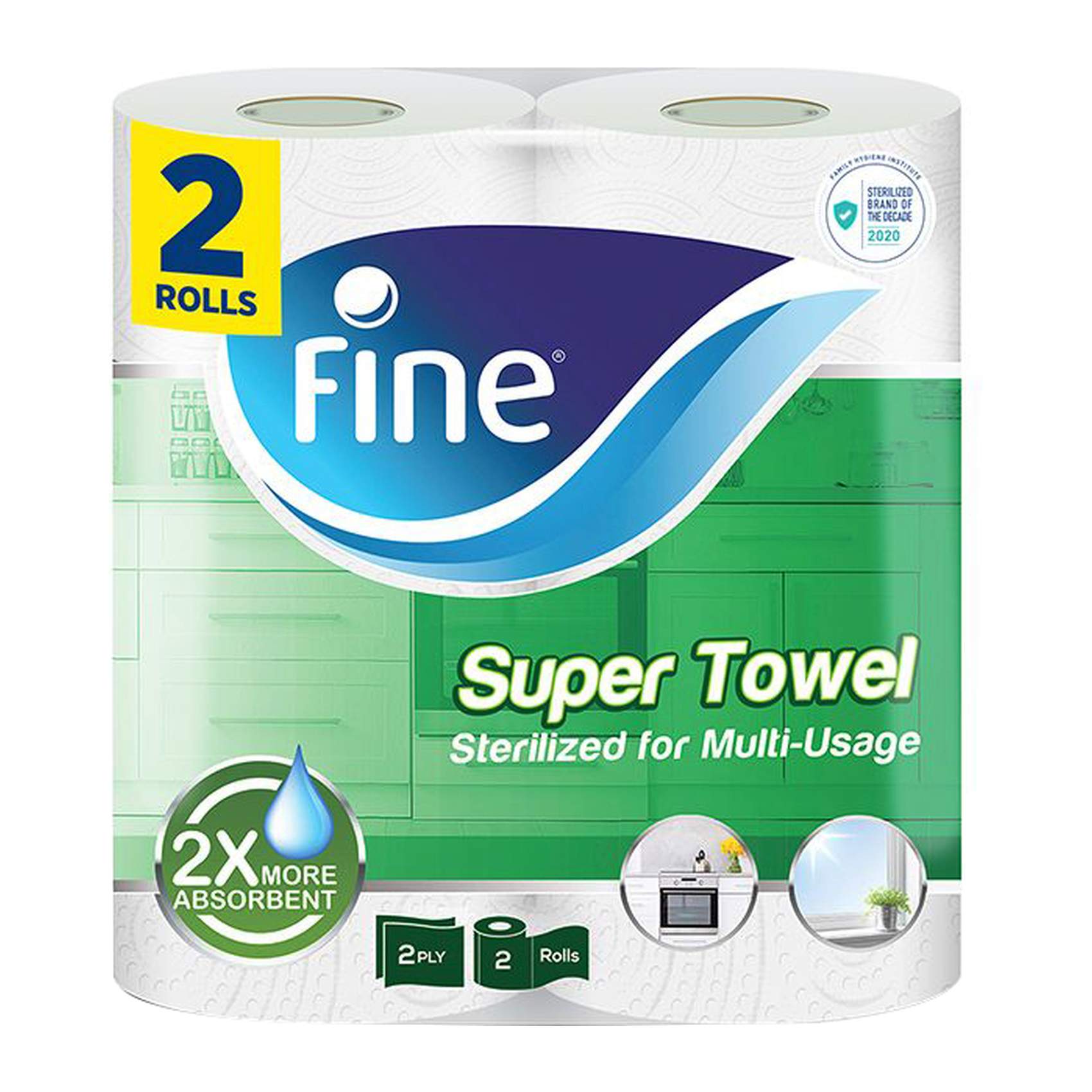 Fine Super Sterilized 2 Ply Paper Towel White 55 Pieces